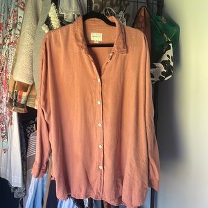 Rust oversized button up